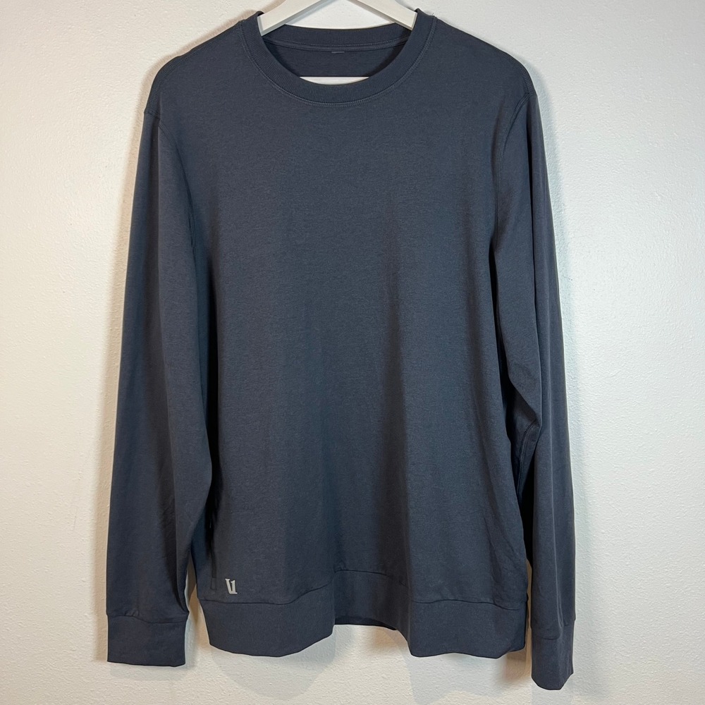 Vuori Men's Ponto Performance Crew Sweatshirt Size XL Long Sleeve Dark Gray